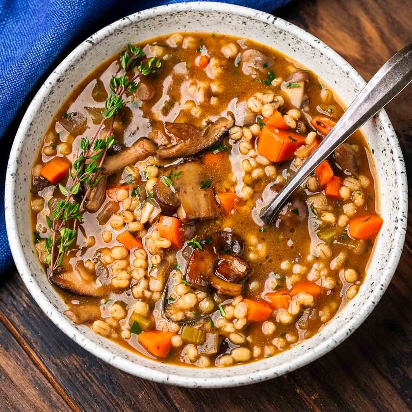 Mushroom and Barley Soup - Orthodox Lent Recipe